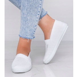 Baskets Slip On ajourées blanc profond 1