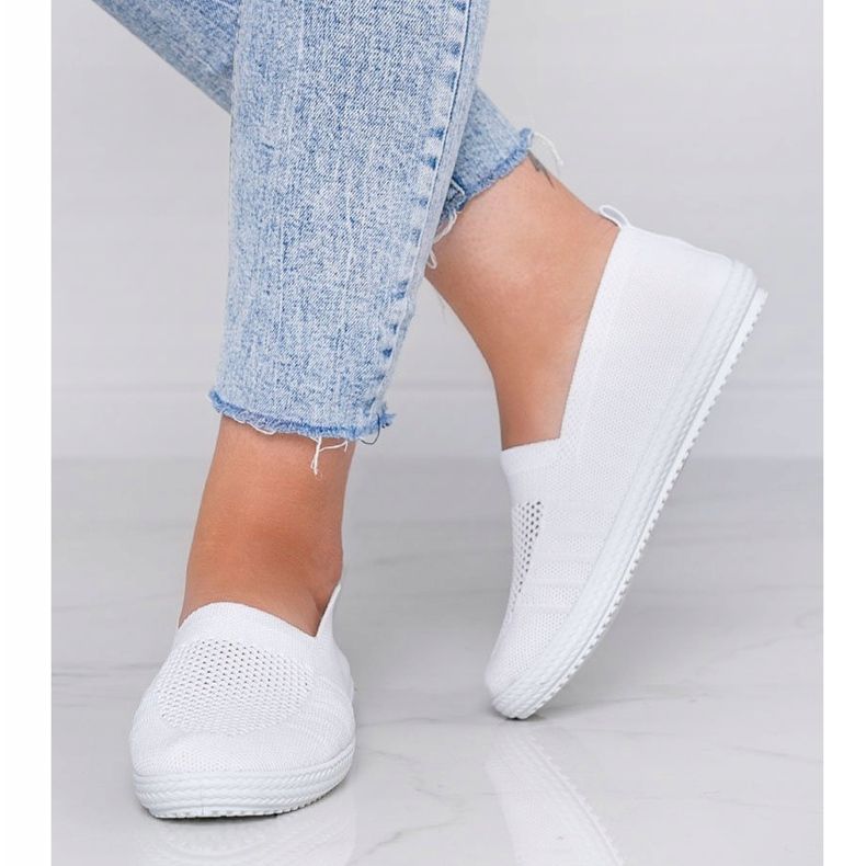 Baskets Slip On ajourées blanc profond blanche 1