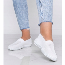 Baskets Slip On ajourées blanc profond blanche 2