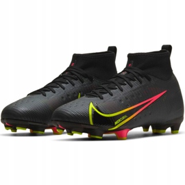 Nike Mercurial Superfly 8 Pro Fg Jr CV0804 090 chaussures de football multicolore le noir 2