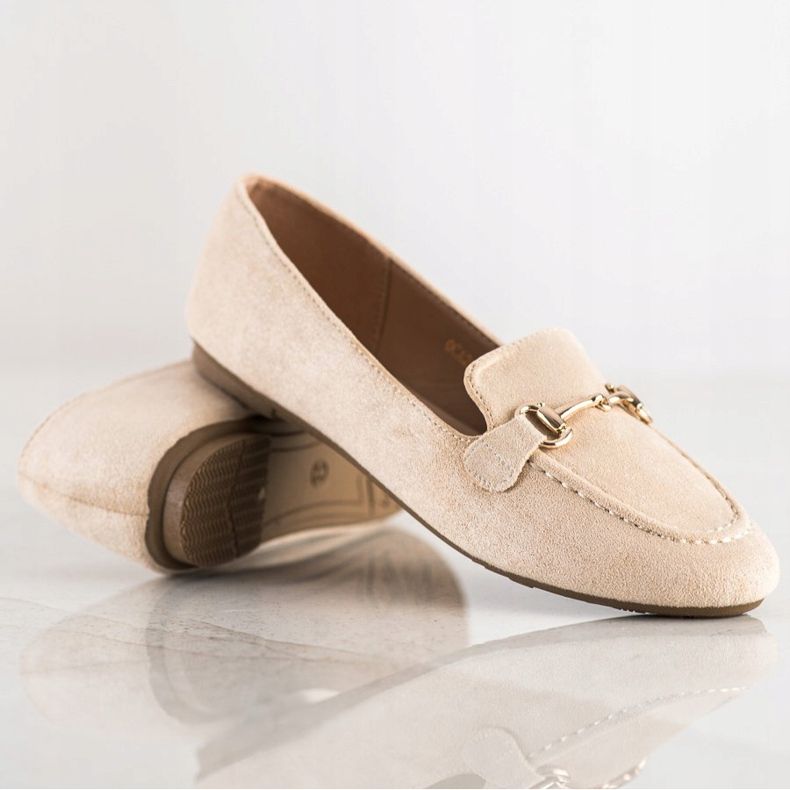 Mocassins à paillettes VINCEZA beige 1