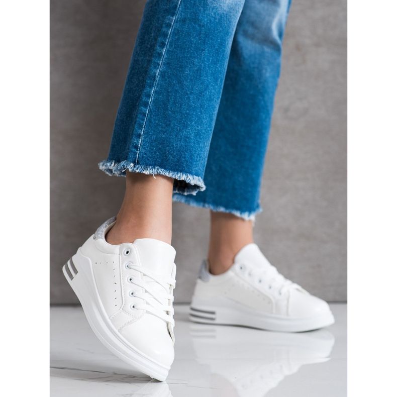 Diamantique Baskets avec insert scintillant blanche 1