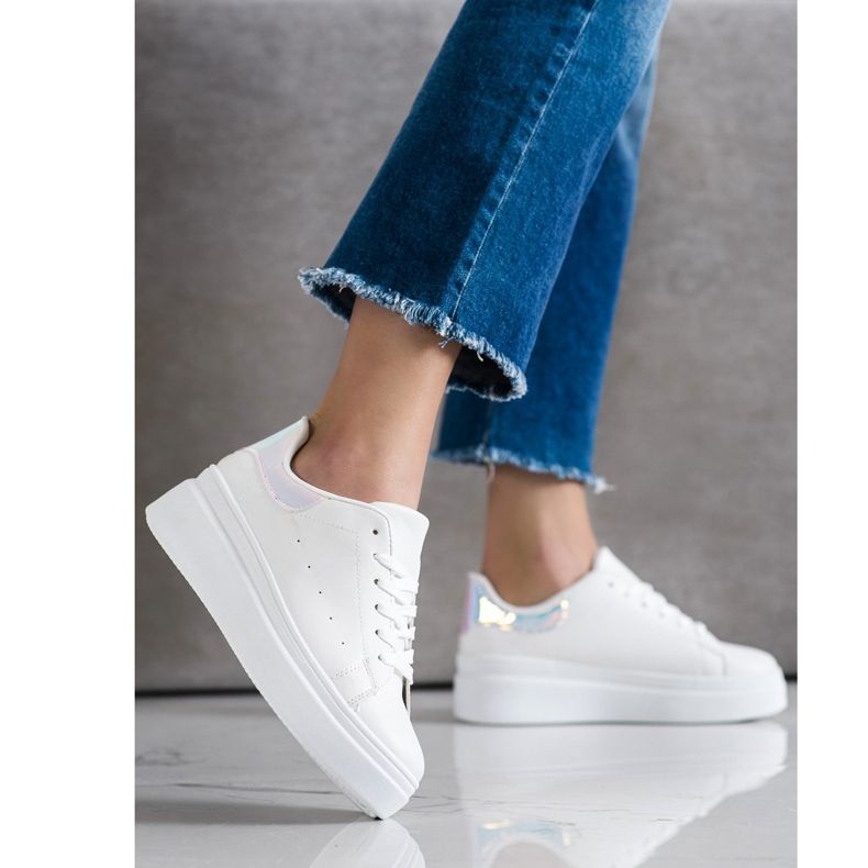 SHELOVET Baskets confortables blanche 2