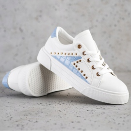 SHELOVET Baskets en cuir écologique blanc 1