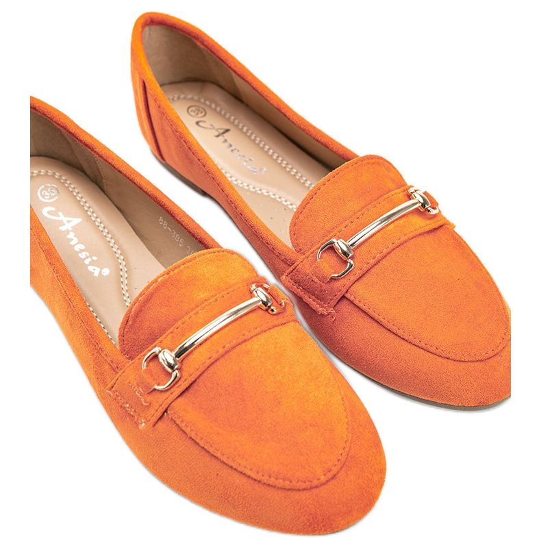 Mocassins en daim écologique Brynn orange 1