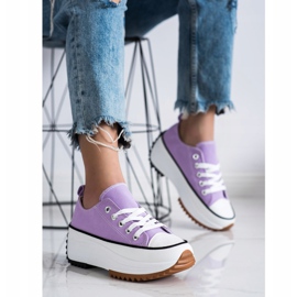 SHELOVET Baskets sur une plate-forme haute violet 2