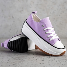 SHELOVET Baskets sur une plate-forme haute violet 1