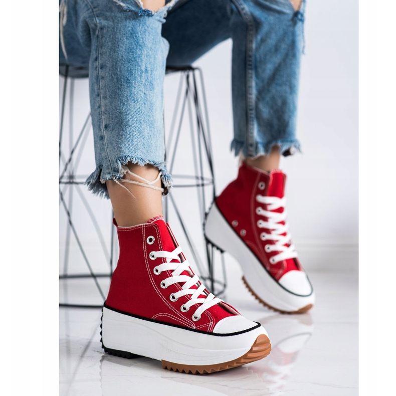 SHELOVET Baskets hautes sur la plate-forme rouge 2