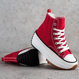 SHELOVET Baskets hautes sur la plate-forme rouge 1