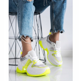 SHELOVET Baskets Avec Maille Chaussures De Mode blanche jaune 2