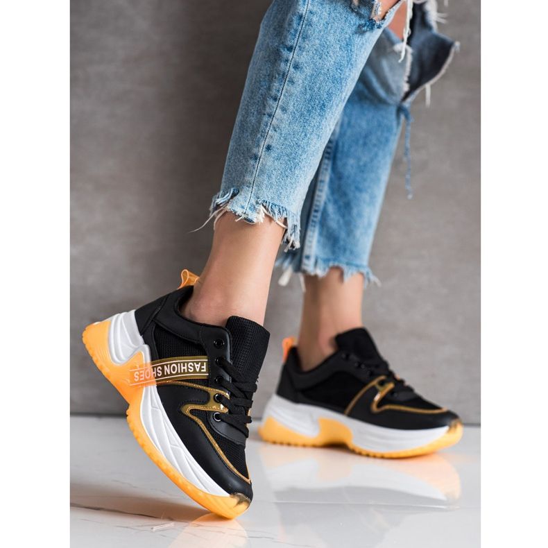 SHELOVET Baskets Avec Maille Chaussures De Mode le noir 1