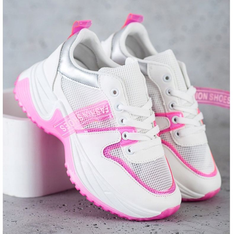 SHELOVET Baskets Avec Maille Chaussures De Mode blanche 2