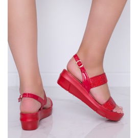 Sandales compensées rouges sweet Rasp 2