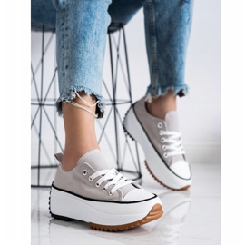 SHELOVET Baskets sur une plate-forme haute gris 2