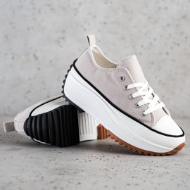 SHELOVET Baskets sur une plate-forme haute gris 1