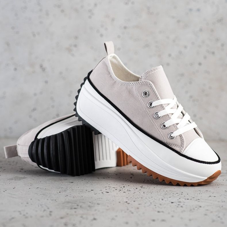 SHELOVET Baskets sur une plate-forme haute gris 1