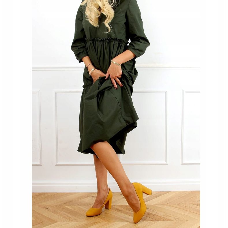 Escarpins sur le poteau miel 3005 Jaune 1