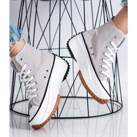 SHELOVET Baskets hautes sur la plate-forme gris 2