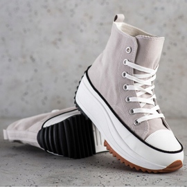 SHELOVET Baskets hautes sur la plate-forme gris 1