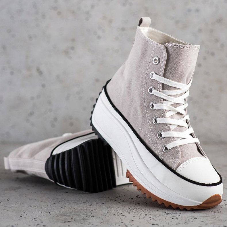 SHELOVET Baskets hautes sur la plate-forme gris 1