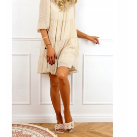 Chaussons beiges à fleurs 35-219 Beige 2