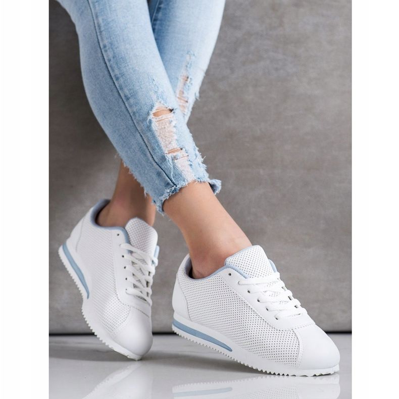SHELOVET Baskets ajourées élégantes blanc 2