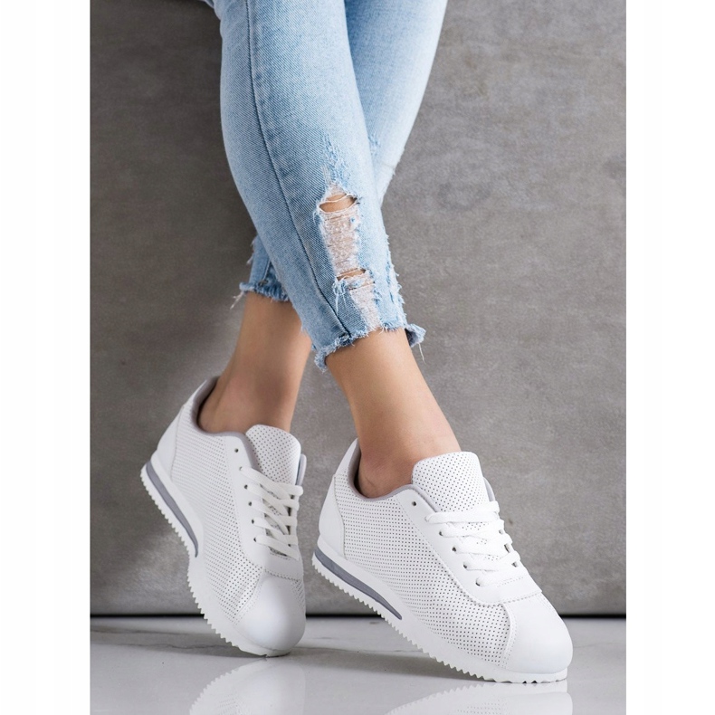 SHELOVET Baskets ajourées élégantes blanc 2