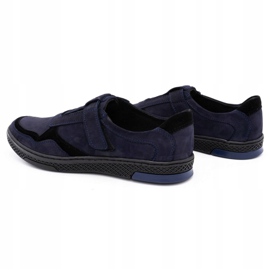 Polbut Chaussures décontractées en cuir pour hommes 2102 bleu marine noir 1