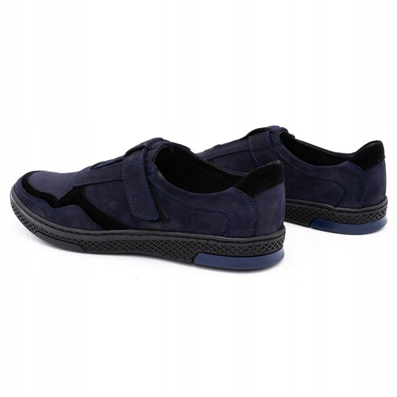 Polbut Chaussures décontractées en cuir pour hommes 2102 bleu marine noir 1