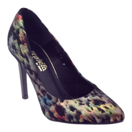 Escarpins élégants en cuir Espinto 456 multicolore le noir 1