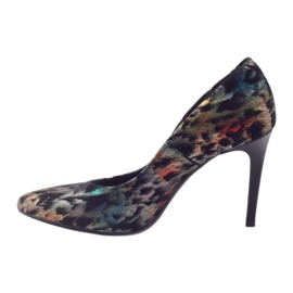 Escarpins élégants en cuir Espinto 456 multicolore le noir 2
