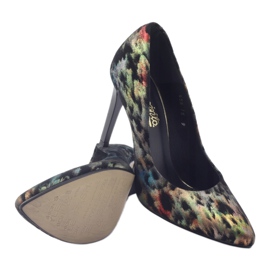 Escarpins élégants en cuir Espinto 456 multicolore le noir 3
