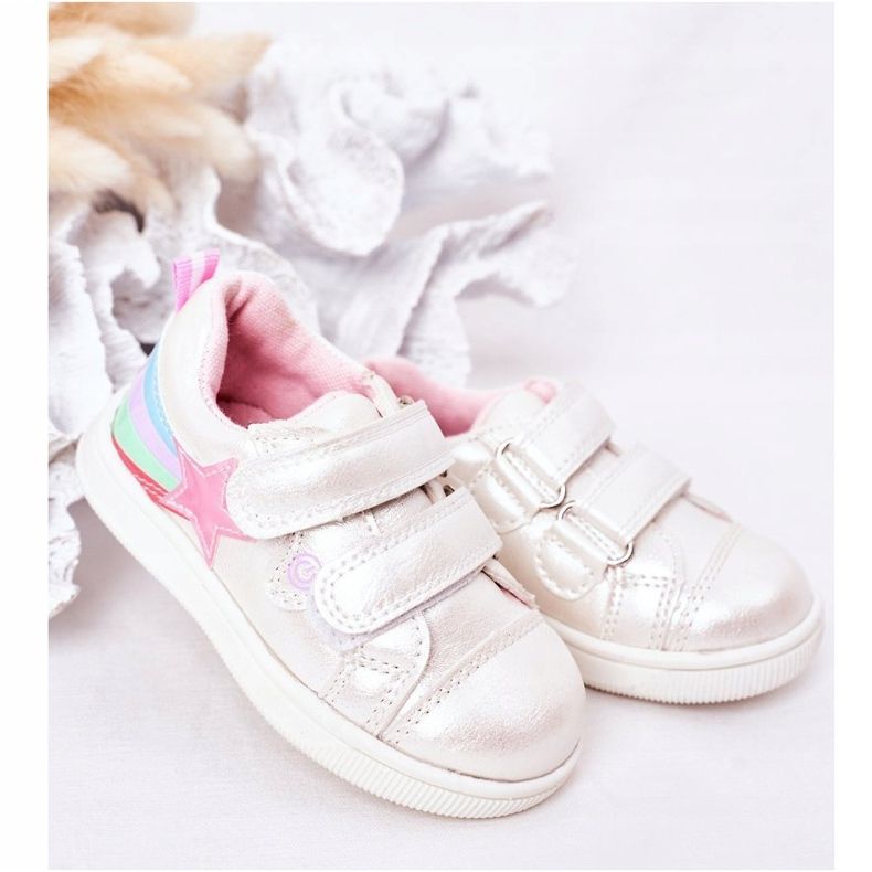 PE1 Chaussures de sport en cuir écologique pour enfants avec jasmin blanc arc-en-ciel blanche multicolore 1 PE1 Chaussures de sport en cuir écologique pour enfants avec jasmin blanc arc-en-ciel blanche multicolore 1