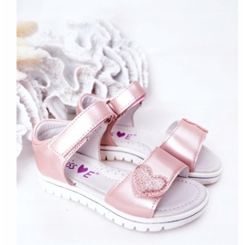 PE1 Sandales pour enfants avec velcro rose chérie 1