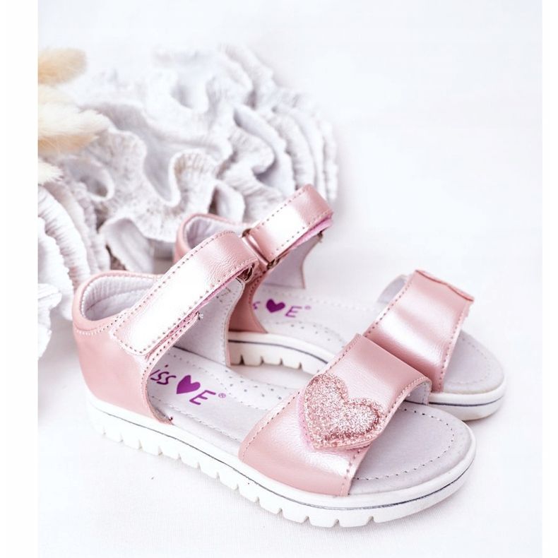 PE1 Sandales pour enfants avec velcro rose chérie 1