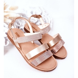 Sandales Brillantes Enfant Or Rose Natalie doré 2