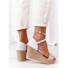 Sandales Compensées En Cuir Maciejka L4869-11 Blanc blanche 5