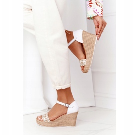 Sandales Compensées En Cuir Maciejka L4869-11 Blanc blanche 4