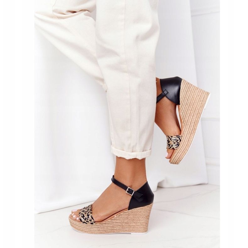 Sandales Compensées En Cuir Maciejka L4869-01 Noir le noir 2