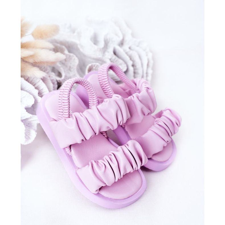 FR1 Sandales Enfant Côtelées Violet Douceur 2