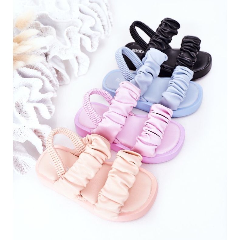 FR1 Sandales Enfant Côtelées Douceur Bleue ['bleu'] 1