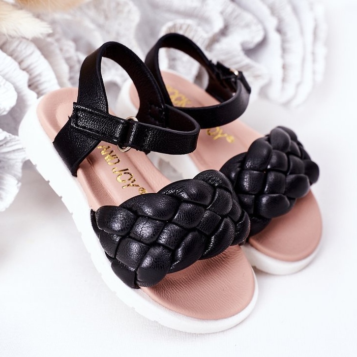 Sandales Enfant Avec Tressé Adella Noir 2