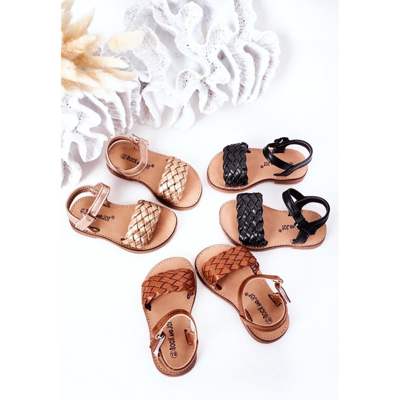 Sandales Enfant Tressées Or Rose Bailly doré doré 1