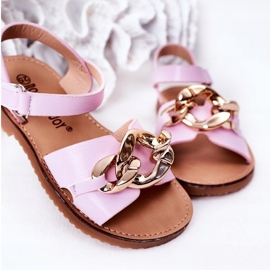 FR1 Sandales Enfant Avec Chaîne Violet Buffy 2