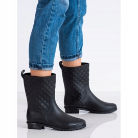 SHELOVET Bottes en caoutchouc matelassées le noir 1