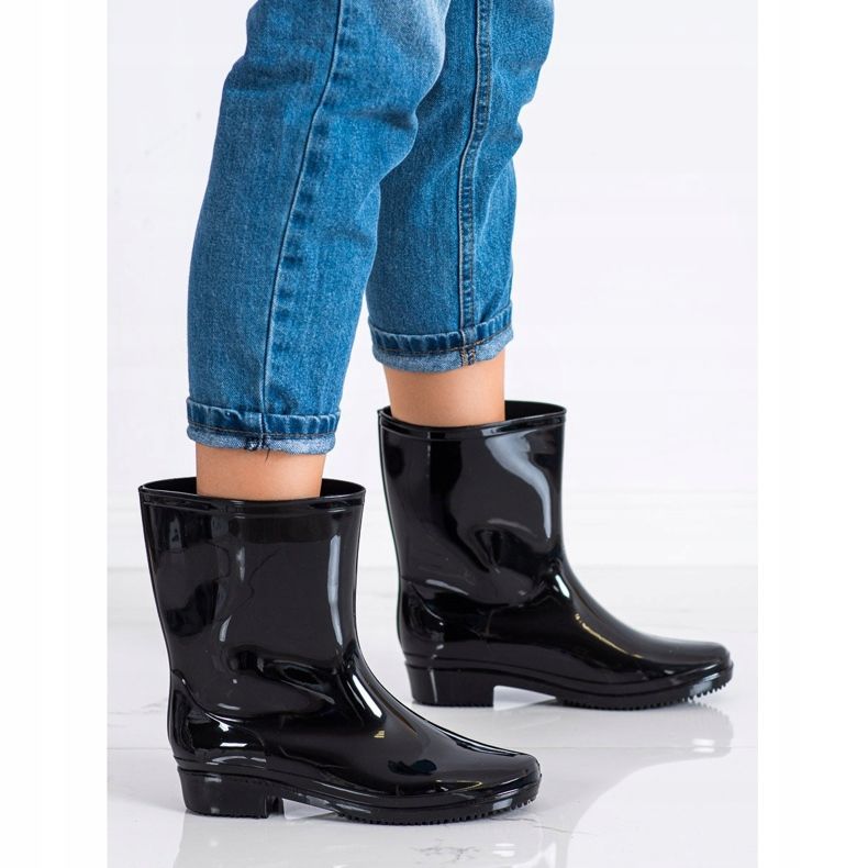 SHELOVET Bottes de pluie laquées classiques noir 1