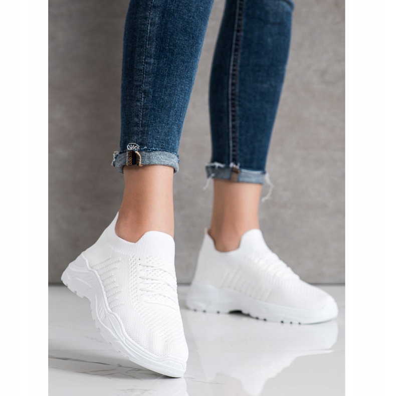 Sweet Shoes Baskets décontractées à enfiler blanc 2