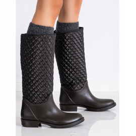 SHELOVET Galoches hautes et matelassées brun 1