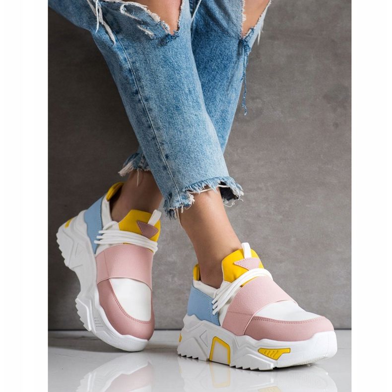 SHELOVET Baskets colorées sur la plate-forme blanche multicolore 1