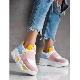 SHELOVET Baskets colorées sur la plate-forme blanc multicolore 2